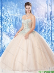 New Style Ball Gown Appliques and Beading Quinceanera Dresses