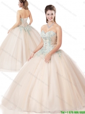 New Style Ball Gown Appliques and Beading Quinceanera Dresses