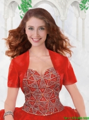 New Style Red Sweet 16 Gowns with Beading and Ruffles