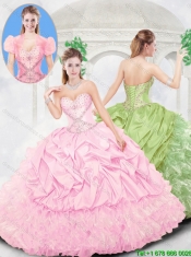 Newest Sweetheart Beading Pink Quinceanera Gowns for 2016