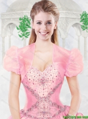 Newest Sweetheart Beading Pink Quinceanera Gowns for 2016