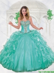Perfect Puffy Beading Quinceanera Gowns with Sweetheart