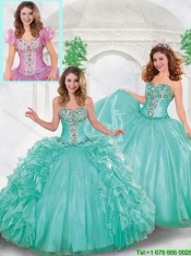Perfect Puffy Beading Quinceanera Gowns with Sweetheart