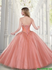 Popular Ball Gown Watermelon Quinceanera Gowns with Beading