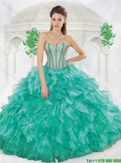 Popular Beading and Ruffles Quinceanera Gowns with Sweetheart