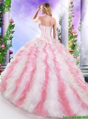 Popular Sweetheart Brush Train Sweet 16 Gowns in Multi Color