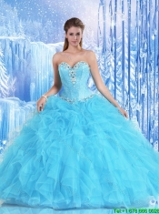 Pretty Beading and Ruffles Sweet 16 Dresses with Sweetheart