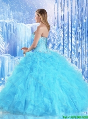 Pretty Beading and Ruffles Sweet 16 Dresses with Sweetheart