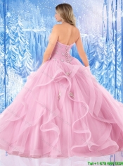 Pretty Sweetheart Pink Quinceanera Dresses with Beading
