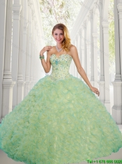 Pretty Sweetheart Quinceanera Gowns with Beading and Ruffles