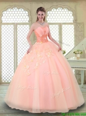 Beautiful Appliques and Beading Sweet 16 Dresses with Sweetheart