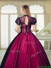 Beautiful High Neck Quinceanera Dresses with Short Sleeves