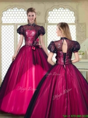 Beautiful High Neck Quinceanera Dresses with Short Sleeves