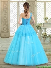 Beautiful One Shoulder Sweet 16 Dresses with Lace and Appliques