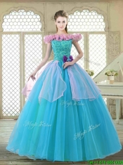 Classical Off the Shoulder Quinceanera Gowns with Ruffles and Bowknot