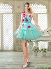 Elegant A Line Appliques and Lace Dama Dresses with One Shoulder