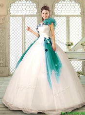 Elegant Appliques and Ruffles Quinceanera Dresses with One Shoulder