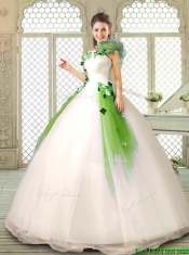 Elegant Appliques and Ruffles Quinceanera Dresses with One Shoulder