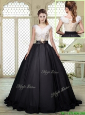 Exquisite Brush Train Quinceanera Dresses with Feather and Bowknot Exquisite Brush Train Quinceanera Dresses with Feather and Bowknot