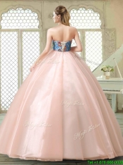 Fashionable Hand Made Flowers Sweet 16 Gowns with Strapless