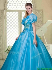 Gorgeous Appliques and Beading Sweet 16 Dresses with V Neck