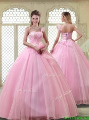 Lovely Rose Pink Quinceanera Dresses with One Shoulder