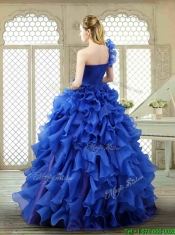 New Arrivals One Shoulder Ruffles Quinceanera Gowns for 2016