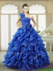 New Arrivals One Shoulder Ruffles Quinceanera Gowns for 2016