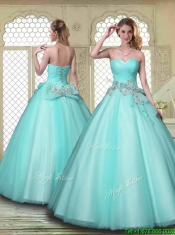 New Style Beading Sweetheart Quinceanera Dresses in Aqua Blue