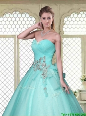 New Style Beading Sweetheart Quinceanera Dresses in Aqua Blue