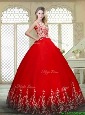 New Style Scoop Lace Up Quinceanera Gowns with Appliques