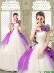 Pretty Appliques and Ruffles Quinceanera Gowns in Multi Color