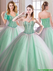 2016 Elegant Ball Gown Sweetheart Quinceanera Dresses with Beading