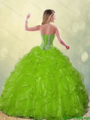 2016 Gorgeous Sweetheart Quinceanera Dresses Beading and Ruffles