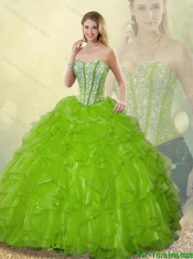 2016 Gorgeous Sweetheart Quinceanera Dresses Beading and Ruffles