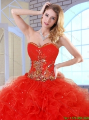 2016 New Style Ball Gown Sweetheart Quinceanera Dresses in Fuchsia