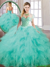 2016 Popular Ball Gown Quinceanera Dresses with Beading and Ruffles