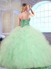 2016 Popular Ball Gown Sweet 16 Dresses with Beading and Ruffles