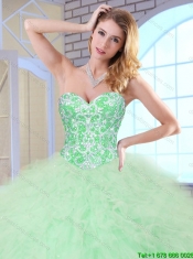 2016 Popular Ball Gown Sweet 16 Dresses with Beading and Ruffles
