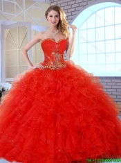 Beautiful Red Quinceanera Dresses with Appliques and Ruffles