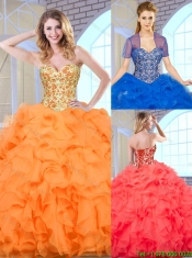 Beautiful Sweetheart Quinceanera Dresses with Beading and Ruffles