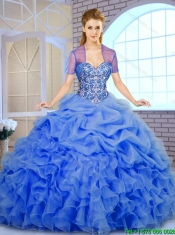 Best Selling Beading and Ruffles New Style Quinceanera Dresses in Blue