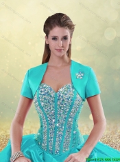 Cheap Beading and Pick Ups Quinceanera Gowns with Court Train
