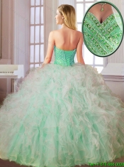 Cheap Beading and Ruffles Quinceanera Dresses in Multi Color