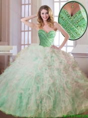 Cheap Beading and Ruffles Quinceanera Dresses in Multi Color