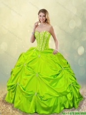 Classical Ball Gown Detachable Sweet 16 Dresses with Beading for 2016