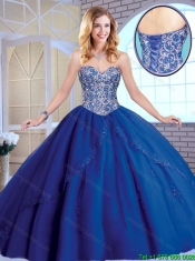 Classical Beading Sweetheart Quinceanera Gowns in Royal Blue