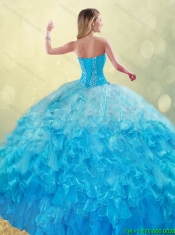 Elegant 2016 Beading and Ruffles Quinceanera Gowns with Sweetheart