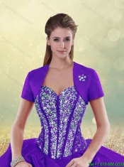 Elegant Beading and Ruffles Detachable Quinceanera Dresses with Sweetheart