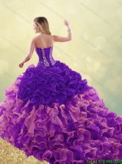 Elegant Beading and Ruffles Detachable Quinceanera Dresses with Sweetheart